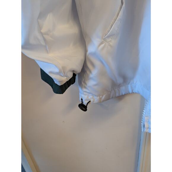 LaSalle Men's Windbreaker Sz XL. White/Green. Rain Hood folded in collar. NWT. - Picture 8 of 10
